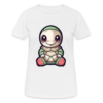 Turtle in Cartoon Style - Cute Design 1 - Women's Breathable T-Shirt - white - Front - AI Model Female 172 dark (172cm)
