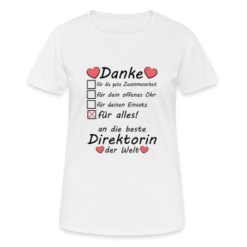 Beste Direktorin Schule Danke Abschiedsgeschenk - Frauen T-Shirt atmungsaktiv - Weiß - Vorne - AI Model Female 172 dark (172cm)