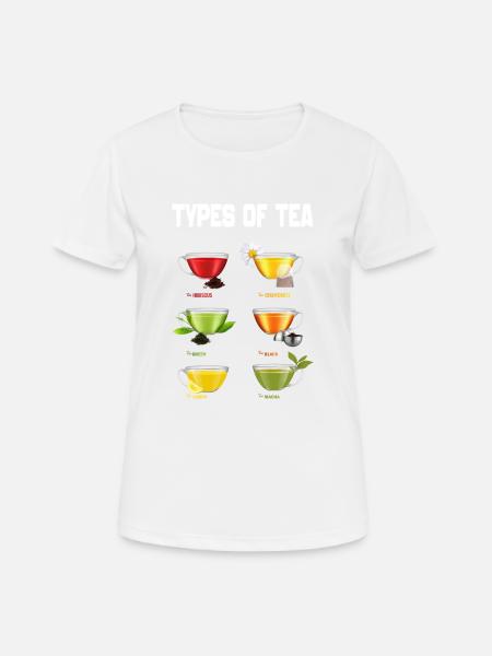 TEA TYPES - Types of Tea - T-shirt respirant Femme - blanc