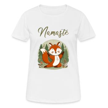 Yoga Fuchs - Frauen T-Shirt atmungsaktiv - Weiß - Vorne - AI Model Female 172 dark (172cm)