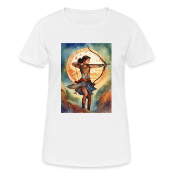 Sternzeichen Schütze - Frauen T-Shirt atmungsaktiv - Weiß - Vorne - AI Model Female 172 dark (172cm)