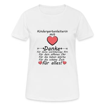 Kindergartenleiterin Kindergarten Leiterin Danke - Frauen T-Shirt atmungsaktiv - Weiß - Vorne - AI Model Female 172 dark (172cm)