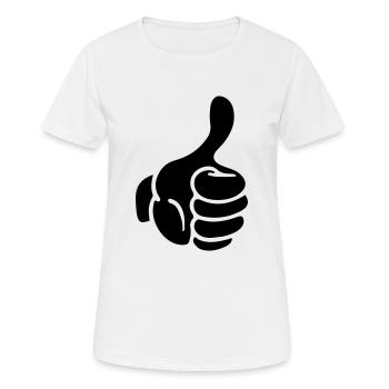 hand thumb like comic - Frauen T-Shirt atmungsaktiv - Weiß - Vorne - AI Model Female 172 dark (172cm)