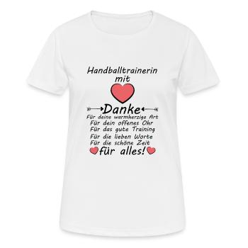 Beste Handballtrainerin Danke zum Abschied - Frauen T-Shirt atmungsaktiv - Weiß - Vorne - AI Model Female 172 dark (172cm)