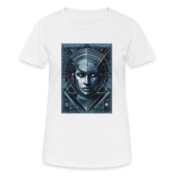 Visage bleu de l’homme de l’espace - T-shirt respirant Femme - blanc - Devant - AI Model Female 172 dark (172cm)