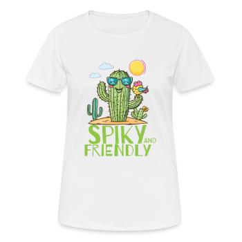 Stachelig und freundlich - Frauen T-Shirt atmungsaktiv - Weiß - Vorne - AI Model Female 172 dark (172cm)