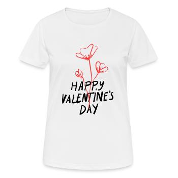 Joyeuse Saint-Valentin - T-shirt respirant Femme - blanc - Devant - AI Model Female 172 dark (172cm)