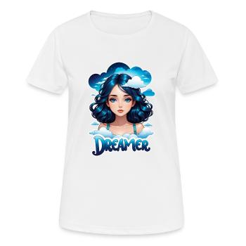 rêver - rêveur - rêveuse - rêve - rêverie - T-shirt respirant Femme - blanc - Devant - AI Model Female 172 dark (172cm)