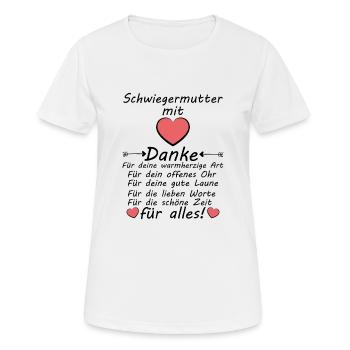 Beste Schwiegermutter Danke Sagen Dankeschön - Frauen T-Shirt atmungsaktiv - Weiß - Vorne - AI Model Female 172 dark (172cm)