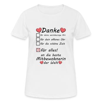 Beste WG Mitbewohnerin Danke zum Abschied - Frauen T-Shirt atmungsaktiv - Weiß - Vorne - AI Model Female 172 dark (172cm)