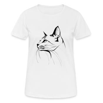 Cat, Cat Motif, Cat Face - Women's Breathable T-Shirt - white - Front - AI Model Female 172 dark (172cm)