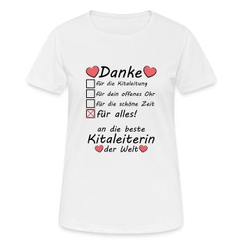 Danke Dankeschön beste Kitaleiterin Kita Leitung - Frauen T-Shirt atmungsaktiv - Weiß - Vorne - AI Model Female 172 dark (172cm)
