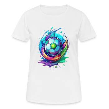 Frénésie de football Blitz au néon - T-shirt respirant Femme - blanc - Devant - AI Model Female 172 dark (172cm)