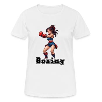Boxerin / Sport / Kampf / Arena / Boxring / Fäuste - Frauen T-Shirt atmungsaktiv - Weiß - Vorne - AI Model Female 172 dark (172cm)