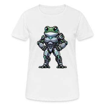 Robot Grenouille Dabbing Mech Cyborg Cool - T-shirt respirant Femme - blanc - Devant - AI Model Female 172 dark (172cm)