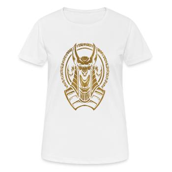 Hiéroglyphe égyptien drapeau du Nil pyramide du pharaon Le Caire - T-shirt respirant Femme - blanc - Devant - AI Model Female 172 dark (172cm)