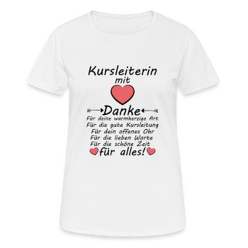 Kursleiterin Danke Dankeschön zum Abschied - Frauen T-Shirt atmungsaktiv - Weiß - Vorne - AI Model Female 172 dark (172cm)
