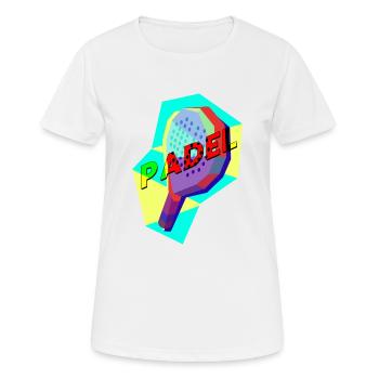 Padel Paddle Racket Tennis Sport I Gift - Women's Breathable T-Shirt - white - Front - AI Model Female 172 dark (172cm)