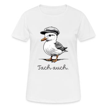 Cute North German Seagull "Tach auch" - Women's Breathable T-Shirt - white - Front - AI Model Female 172 dark (172cm)