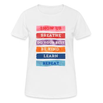 Liste de tâches consciente - T-shirt respirant Femme - blanc - Devant - AI Model Female 172 dark (172cm)