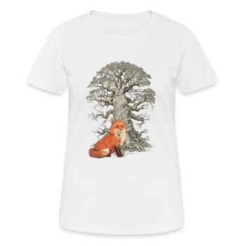 Forêt Arbre Renard Renards Conte de fées Conte de fées Personnage Enfant - T-shirt respirant Femme - blanc - Devant - AI Model Female 172 dark (172cm)