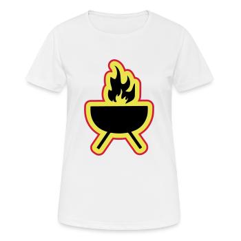 Grill Symbol Grillen - Frauen T-Shirt atmungsaktiv - Weiß - Vorne - AI Model Female 172 dark (172cm)