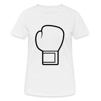 Boxhandschuh - Frauen T-Shirt atmungsaktiv - Weiß - Vorne - AI Model Female 172 dark (172cm)