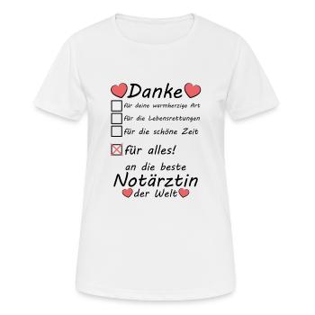 Beste Notärztin Danke sagen zum Abschied - Frauen T-Shirt atmungsaktiv - Weiß - Vorne - AI Model Female 172 dark (172cm)