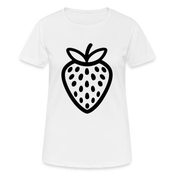 Erdbeere - Frauen T-Shirt atmungsaktiv - Weiß - Vorne - AI Model Female 172 dark (172cm)