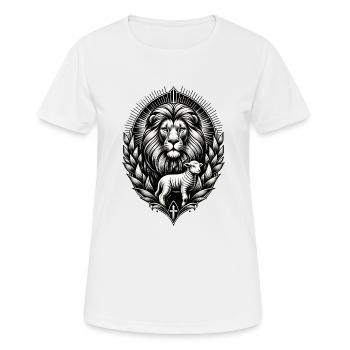 Christian Clothing Lion and Lamb - Women's Breathable T-Shirt - white - Front - AI Model Female 172 dark (172cm)
