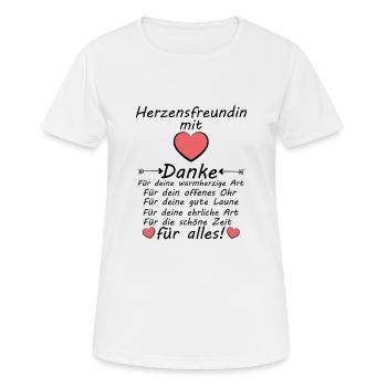 Herzensfreundin Geburtstag Abschied Danke sagen - Frauen T-Shirt atmungsaktiv - Weiß - Vorne - AI Model Female 172 dark (172cm)