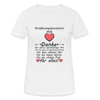 Danke sagen an Ernährungsberaterin zum Abschied - Frauen T-Shirt atmungsaktiv - Weiß - Vorne - AI Model Female 172 dark (172cm)