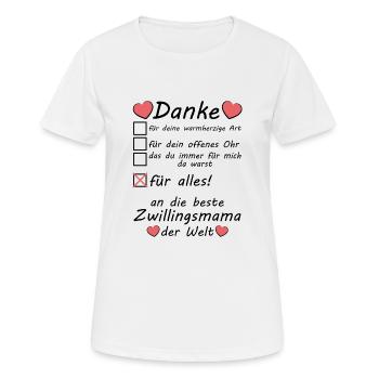 Beste Zwillingsmama Danke sagen Muttertag - Frauen T-Shirt atmungsaktiv - Weiß - Vorne - AI Model Female 172 dark (172cm)