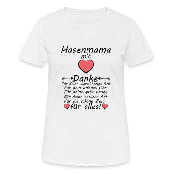 Beste Hasenmama Danke sagen Muttertag - Frauen T-Shirt atmungsaktiv - Weiß - Vorne - AI Model Female 172 dark (172cm)