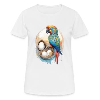 Perroquet Aquarelle - T-shirt respirant Femme - blanc - Devant - AI Model Female 172 dark (172cm)