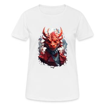 Drache - Frauen T-Shirt atmungsaktiv - Weiß - Vorne - AI Model Female 172 dark (172cm)