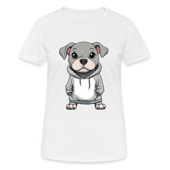 Pit Terrier Dog Funny - Women's Breathable T-Shirt - white - Front - AI Model Female 172 dark (172cm)