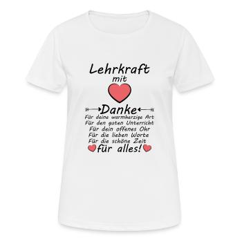 Danke an Lehrkraft Grundschule Verabschiedung - Frauen T-Shirt atmungsaktiv - Weiß - Vorne - AI Model Female 172 dark (172cm)