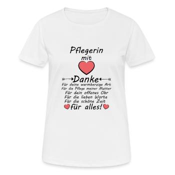 Danke sagen für Pflege der Mutter Pflegerin - Frauen T-Shirt atmungsaktiv - Weiß - Vorne - AI Model Female 172 dark (172cm)