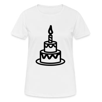 Gateau d'anniversaire - T-shirt respirant Femme - blanc - Devant - AI Model Female 172 dark (172cm)