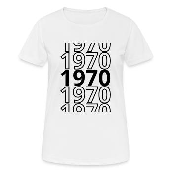 1970 1970 1970 - Frauen T-Shirt atmungsaktiv - Weiß - Vorne - AI Model Female 172 dark (172cm)