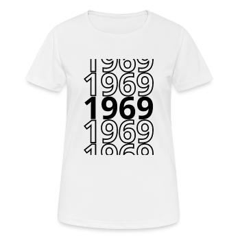 1969 1969 1969 - Frauen T-Shirt atmungsaktiv - Weiß - Vorne - AI Model Female 172 dark (172cm)
