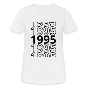 1995 1995 1995 - Frauen T-Shirt atmungsaktiv - Weiß - Vorne - AI Model Female 172 dark (172cm)