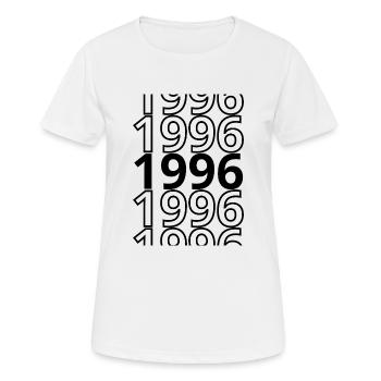 1996 1996 1996 - Frauen T-Shirt atmungsaktiv - Weiß - Vorne - AI Model Female 172 dark (172cm)