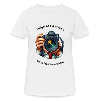 Flou - Entièrement exposé - T-shirt respirant Femme - blanc - Devant - AI Model Female 172 dark (172cm)