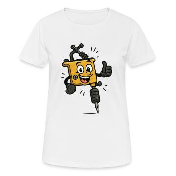 tattoo maschine cartoon - Frauen T-Shirt atmungsaktiv - Weiß - Vorne - AI Model Female 172 dark (172cm)