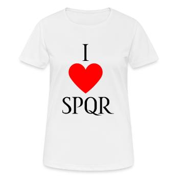 I LOVE SPQR Vektor Dunkel - Frauen T-Shirt atmungsaktiv - Weiß - Vorne - AI Model Female 172 dark (172cm)