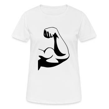 Bodybuilder arm - Women's Breathable T-Shirt - white - Front - AI Model Female 172 dark (172cm)