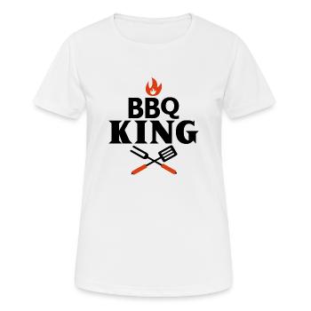 BBQ KING - Grill King - King Grilling - Women's Breathable T-Shirt - white - Front - AI Model Female 172 dark (172cm)