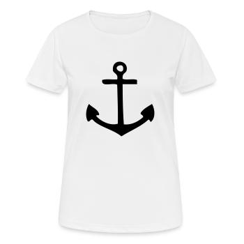 Anker - Frauen T-Shirt atmungsaktiv - Weiß - Vorne - AI Model Female 172 dark (172cm)